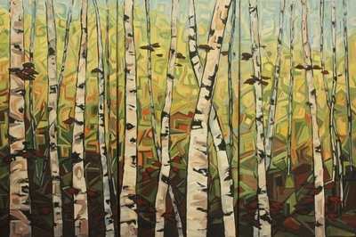 Birches Mosaic 2 triptych (sold)