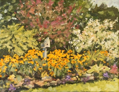 My Late Summer Garden (plein air)