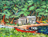 Bon Echo "Red Canoe" (plein air) (sold)